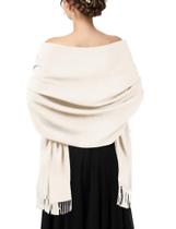 Xales e envoltórios AURUZA para vestidos de noite Pashmina White