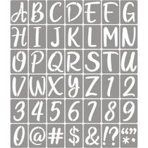 XANGEY Estênceis de Letras 6" - Kit Reutilizável com 42 Peças em Plástico XANGEY Estênceis de Letras 6" - Kit Reutilizável com 42 Peças em Plástico