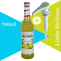 Xarope Monin Limão Siciliano + Bomba Dosadora para drinks, coquetéis, cafés e sobremesas