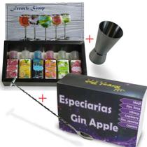 Xaropes + Especiarias para Drinks + Acessórios - Kit Maçã