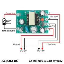 XH-M299 novo mini conversor AC-DC ac 110v 220v para dc 12v 0.2a + 5v placa de módulo atacado jyjddiy