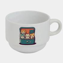 Xícara Branca Bucks de Porcelana 180ML LANCHEIRA GATINHOS FOFOS Xícara Branca Bucks de Porcelana 180ML LANCHEIRA GATINHOS FOFOS