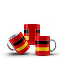 Xícara Branca Porcelana Bandeira Alemanha + Caixinha