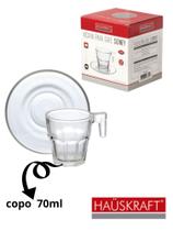 Xicara cafe c/ pires de vidro sidney 70ml 8 pecas Xicara cafe c/ pires de vidro sidney 70ml 8 pecas