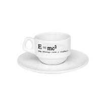 Xícara Café Cafézinho EMC2 Café com Leite 75ml + Pires