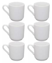 Xicara Café Caneca Chá Porcelana Branca 200ml Kit 6 Xicaras Maranata