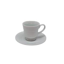 Xicara Café Com Pé com Pires 60ml Porcelana Schmidt - Mod. Waves 100 Xicara Café Com Pé com Pires 60ml Porcelana Schmidt - Mod. Waves 100