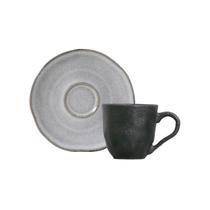 Xicara Café Com Pires 120ml Orgânico Concreto - Porto Brasil