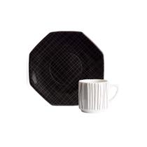 Xicara Café com Pires 120ml Porcelana Schmidt - Dec. Apollo 2427