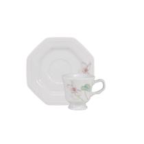 Xícara Café com Pires 60ml Porcelana Schmidt - Dec. Encanto E373