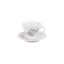 Xícara Café Com Pires 70ml Porcelana Schmidt - Dec. Eterna E351 Xícara Café Com Pires 70ml Porcelana Schmidt - Dec. Eterna E351
