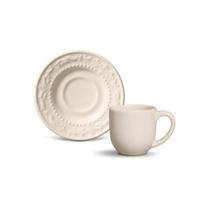 Xicara Café Com Pires 75ml Acanthus Cru - Porto Brasil