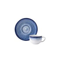 Xicara Café Com Pires 80ml Porcelana Schmidt - Dec. Esfera Azul 2413