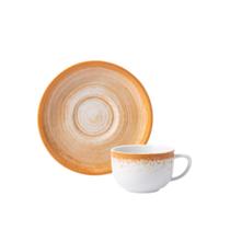Xicara Café Com Pires 80ml Porcelana Schmidt - Dec. Esfera Mostarda 2417 Xicara Café Com Pires 80ml Porcelana Schmidt - Dec. Esfera Mostarda 2417
