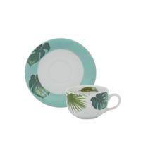 Xícara Café com Pires 80ml Porcelana Schmidt - Dec. Patrícia