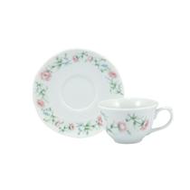 Xícara Café com Pires 90ml Porcelana Real by Schmidt - Dec. Tereza 2347 Xícara Café com Pires 90ml Porcelana Real by Schmidt - Dec. Tereza 2347