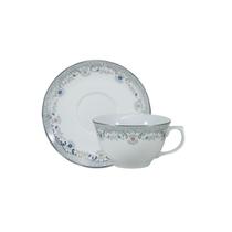 Xícara Café com Pires 90ml Porcelana Schmidt - Dec. Saint Germain Izabel 2339