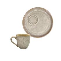 Xícara Café e Pires Cerâmica Stoneware Bio Latte 65ml - 1un