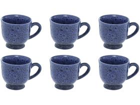 Xicara cafe glaze azul hauskraft 100ml 6pc