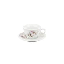 Xícara Café Sem PÉ com Pires 85ml Porcelana Schmidt - Dec. Eterna E351 Xícara Café Sem PÉ com Pires 85ml Porcelana Schmidt - Dec. Eterna E351