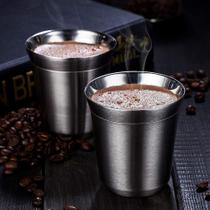 Xicara Café Térmica Inox Par Copo Tipo Pixie Nespresso Parede Dupla 2 Unidades 80ml - PenselarFun