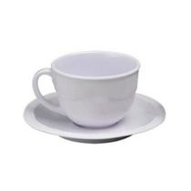 Xícara Caneca com Pires Branco em Melamina 200ml Xícara Caneca com Pires Branco em Melamina 200ml