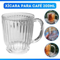 Xícara Caneca Copo De Vidro Transparente Café Chá Cappuccino Alça 200ml Xícara Caneca Copo De Vidro Transparente Café Chá Cappuccino Alça 200ml