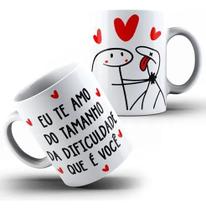 Xícara Caneca Personalizada de Porcelana Cerâmica Dia dos Namorados Divertida Casal Flor kee md2