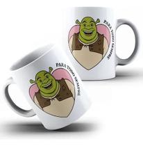 Xícara Caneca Personalizada de Porcelana Cerâmica Ogro Shr ek Para Todo Sempre