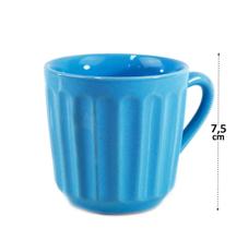 Xícara / caneca porcelana azul bebê ~ 150ml linha bird