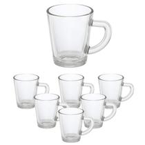 Xicara canecas lisa de cafe expresso vidro 70 ml 6 pc