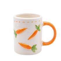 Xicara cenoura branco/laranja 9x12cm ceramica tok da casa