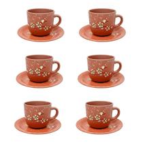 Xícara Cerâmica C Pires Laranja 12 Pçs 350Ml Xícara Cerâmica C Pires Laranja 12 Pçs 350Ml