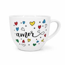 Xicara Chá Cerâmica 170ML Decorada Com Corações Xicara Chá Cerâmica 170ML Decorada Com Corações