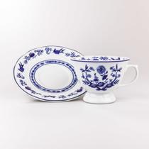 Xícara Chá com Pires 200 ml Porcelana Schmidt - Dec. Cebolinha