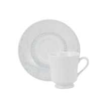 Xícara Chá com Pires 200ml Porcelana Schmidt - Dec. Arabesco 2363