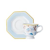 Xicara Chá Com Pires 200ml Porcelana Schmidt - Dec. Jerico 2393 Xicara Chá Com Pires 200ml Porcelana Schmidt - Dec. Jerico 2393