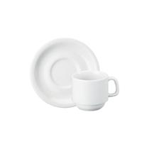 Xícara Chá com Pires 200ml Porcelana Schmidt - Mod. Cilindrica 007