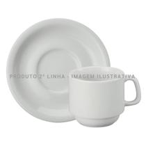 Xícara Chá Com Pires 200ml Porcelana Schmidt - Mod. Cilíndrica 2 LINHA Xícara Chá Com Pires 200ml Porcelana Schmidt - Mod. Cilíndrica 2 LINHA