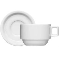 Xicara Chá Com Pires 200ml Porcelana Schmidt Xicara Chá Com Pires 200ml Porcelana Schmidt