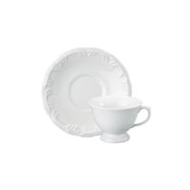 Xícara Chá Pires 200 ml Linha Pomerode Branco Porcelana Schmidt Xícara Chá Pires 200 ml Linha Pomerode Branco Porcelana Schmidt