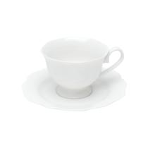 Xicara Chá Porcelana com Pires Maldivas Branco 180ml