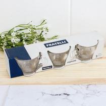 Xicara classic 3 peças vidro 220ml