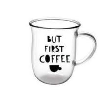 Xícara coffe time em vidro borossilicato 350ml