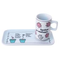 Xicara Com Pratinho Cafe Sonhos Se Realizam 100ml