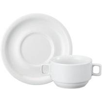 Xicara Consumé com Pires 270ml Porcelana Schmidt - Mod. Protel 073