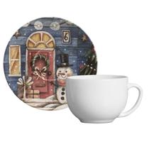 Xícara de 260ml Com Pires Unitário Porto Brasil Temático Natal Coup Christmas Spirit Xícara de 260ml Com Pires Unitário Porto Brasil Temático Natal Coup Christmas Spirit