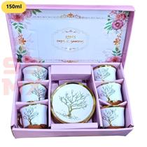 Xícara de Café 150ml Luxo com Pires Porcelana Branca com Acabamento Dourado