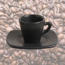 Xicara De Café Cerâmica Preto Matte Fosco Premium 60ml Com Pires 01 Unidade Xicara De Café Cerâmica Preto Matte Fosco Premium 60ml Com Pires 01 Unidade