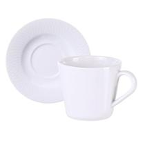Xicara De Café Chá Com Pires 185ml Santorini Porcelana Branca Tramontina